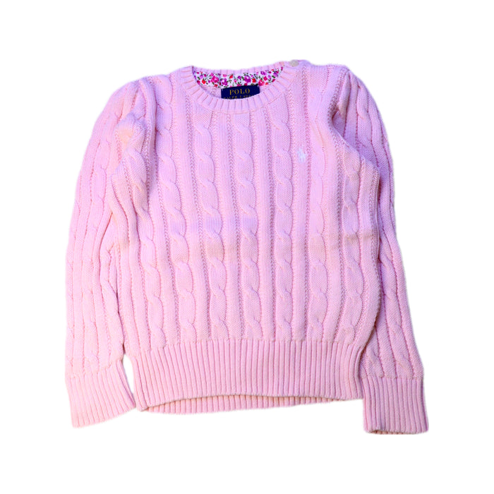 A Pink Knit Sweaters from Polo Ralph Lauren in size 4T for girl. (Front View)