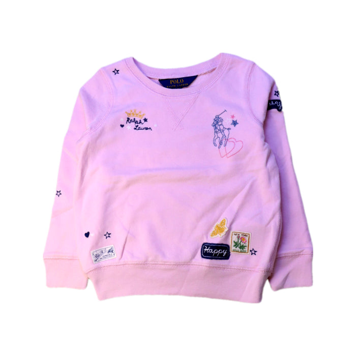 A Pink Crewneck Sweatshirts from Polo Ralph Lauren in size 4T for girl. (Front View)