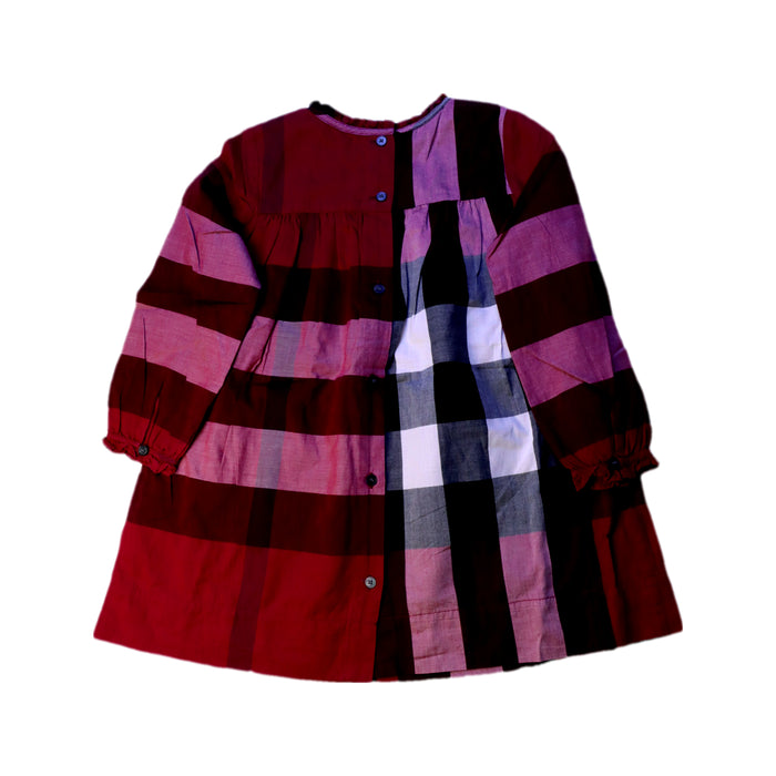 A Multicolour Long Sleeve Dresses from Burberry in size 3T for girl. (Back View)