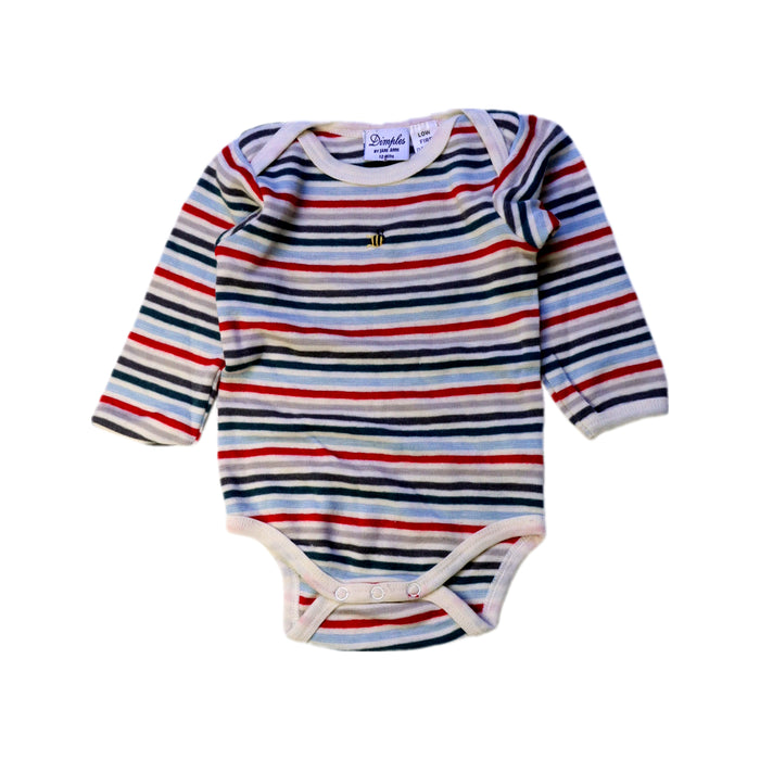 A Multicolour Long Sleeve Bodysuits from Dimples in size 6-12M for neutral. (Front View)