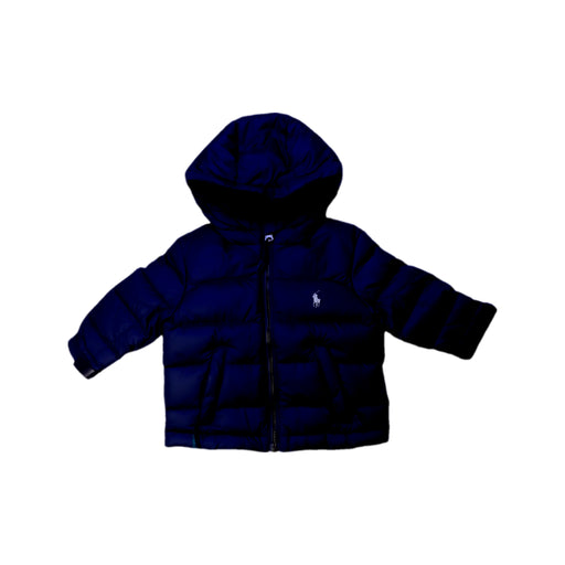 A Navy Puffer/Quilted Jackets from Polo Ralph Lauren in size 6-12M for neutral. (Front View)