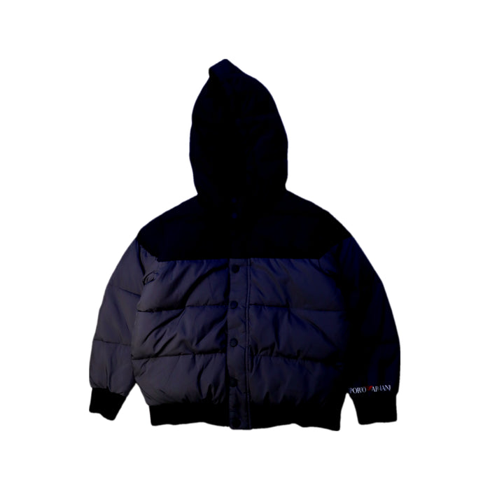 A Black Puffer/Quilted Jackets from Armani in size 6T for boy. (Front View)