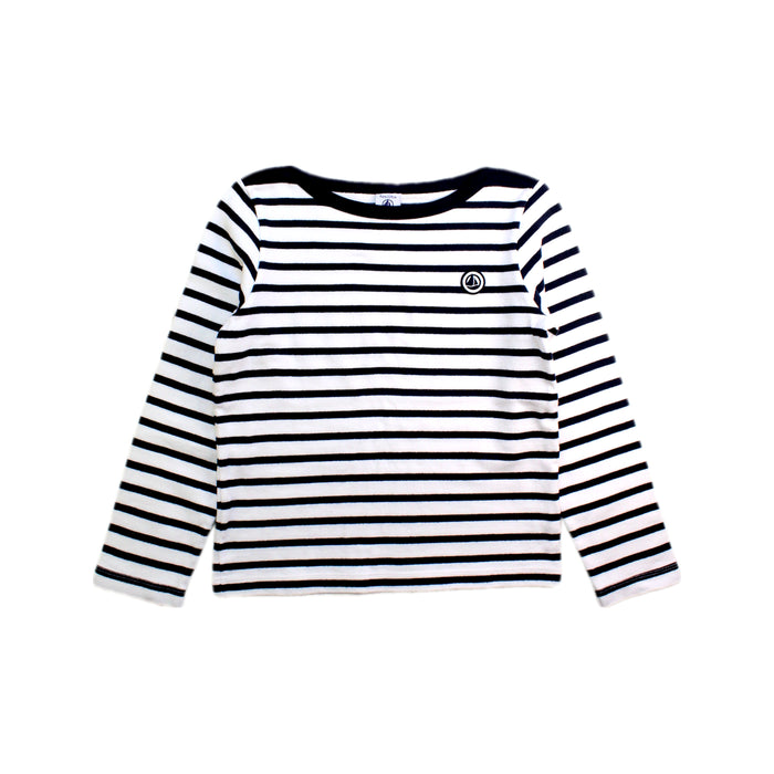 A Black Long Sleeve T Shirts from Petit Bateau in size 8Y for boy. (Front View)