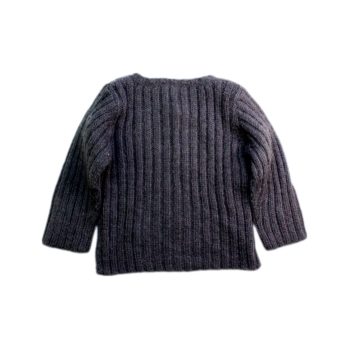 A Grey Cardigans from Bonton in size 12-18M for neutral. (Back View)