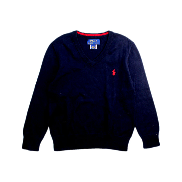 A Navy Knit Sweaters from Polo Ralph Lauren in size 4T for boy. (Front View)
