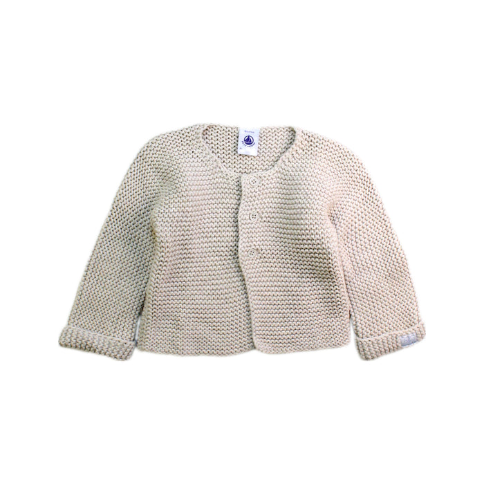 A Beige Cardigans from Petit Bateau in size 12-18M for neutral. (Front View)