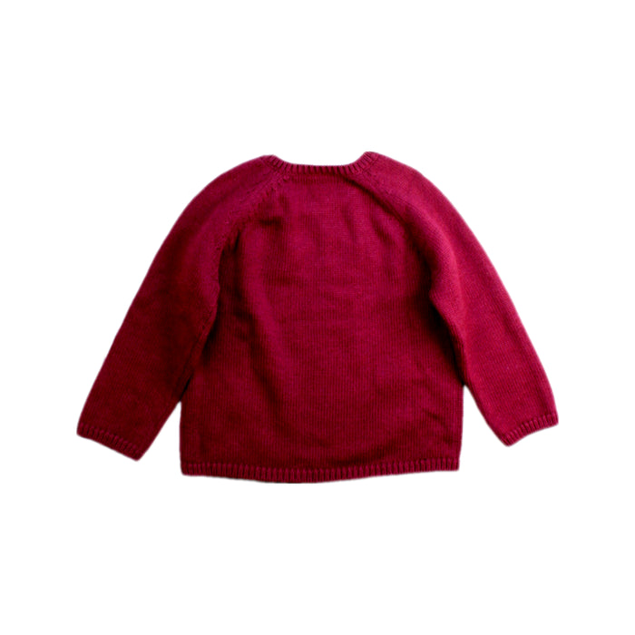 A Burgundy Knit Sweaters from Petit Bateau in size 12-18M for boy. (Back View)
