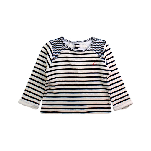 A White Long Sleeve Tops from Petit Bateau in size 12-18M for girl. (Front View)
