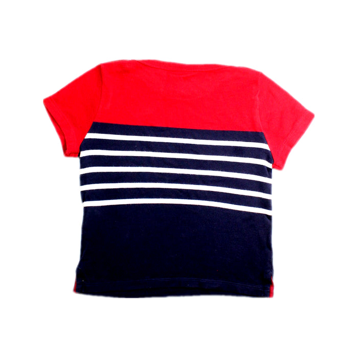 A Red Short Sleeve T Shirts from Petit Bateau in size 18-24M for boy. (Back View)
