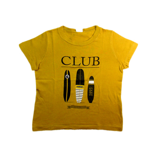 A Yellow Short Sleeve T Shirts from Petit Bateau in size 4T for boy. (Front View)