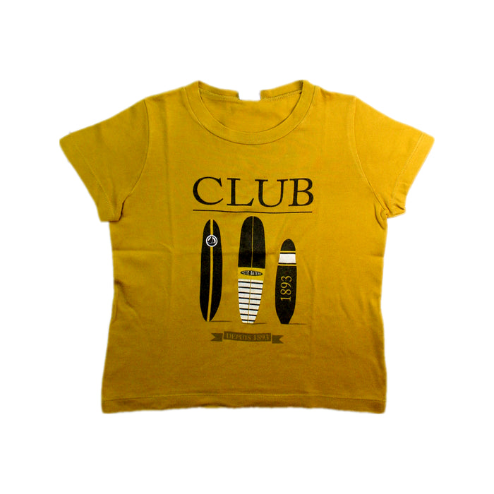 A Yellow Short Sleeve T Shirts from Petit Bateau in size 4T for boy. (Front View)