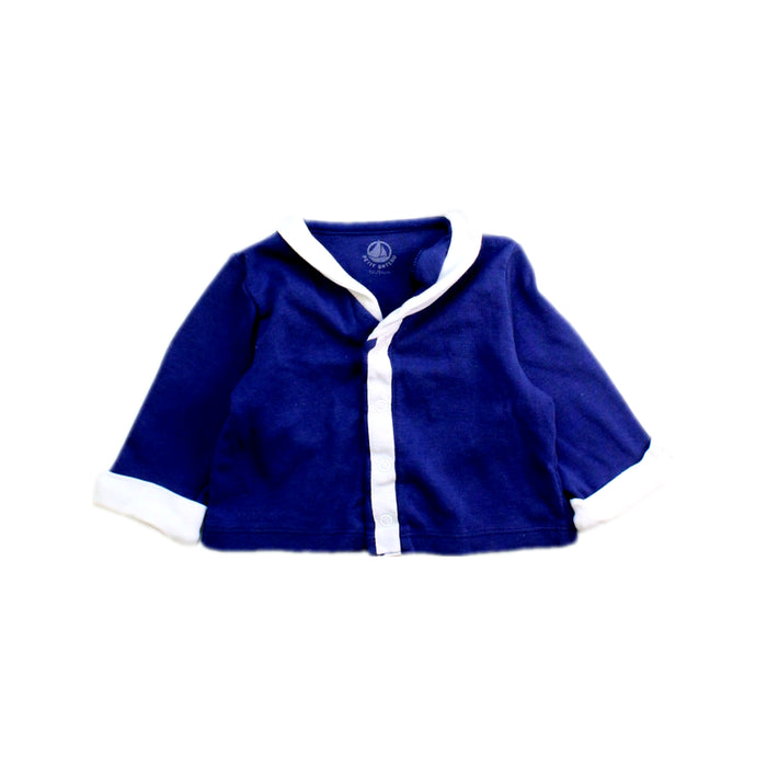 A Blue Cardigans from Petit Bateau in size Newborn for boy. (Front View)