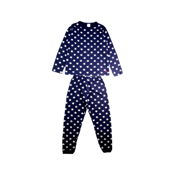 A Navy Pyjama Sets from Petit Bateau in size 8Y for boy. (Front View)