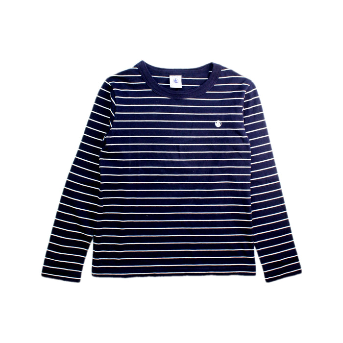 A Navy Long Sleeve T Shirts from Petit Bateau in size 8Y for neutral. (Front View)