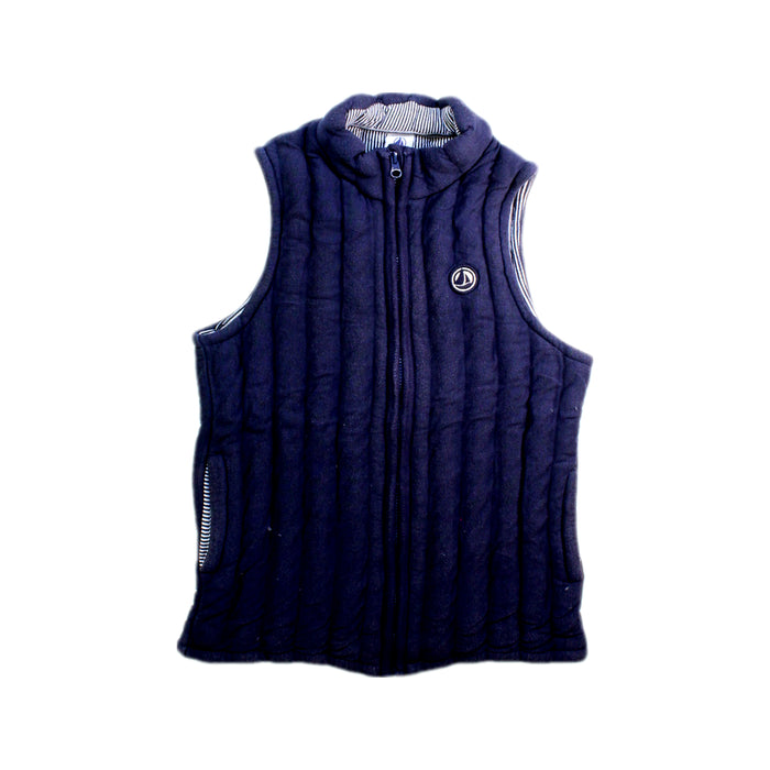 A Navy Outerwear Vests from Petit Bateau in size 8Y for boy. (Front View)