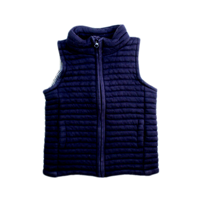 A Navy Outerwear Vests from Petit Bateau in size 3T for boy. (Front View)