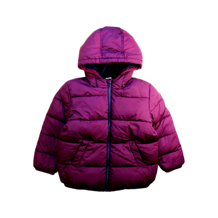 A Burgundy Puffer/Quilted Coats & Outerwear from Petit Bateau in size 6T for neutral. (Front View)