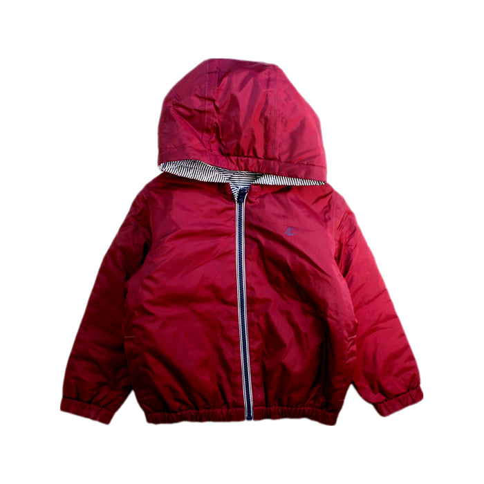 A Red Lightweight Jackets from Petit Bateau in size 4T for neutral. (Front View)