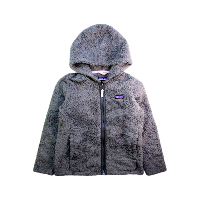 A Grey Puffer/Quilted Jackets from Patagonia in size 7Y for girl. (Front View)