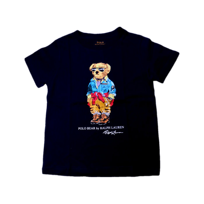 A Navy Short Sleeve T Shirts from Polo Ralph Lauren in size 6T for boy. (Front View)