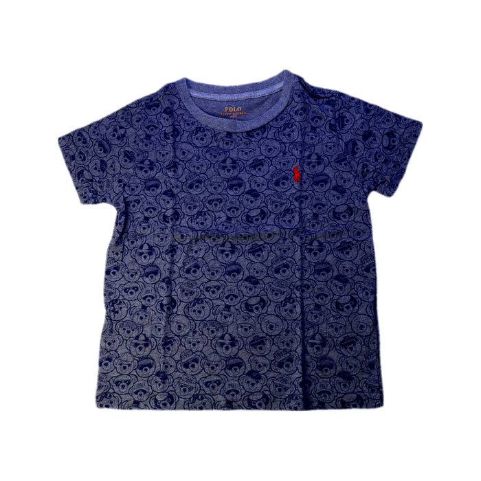 A Navy Short Sleeve T Shirts from Polo Ralph Lauren in size 7Y for boy. (Front View)