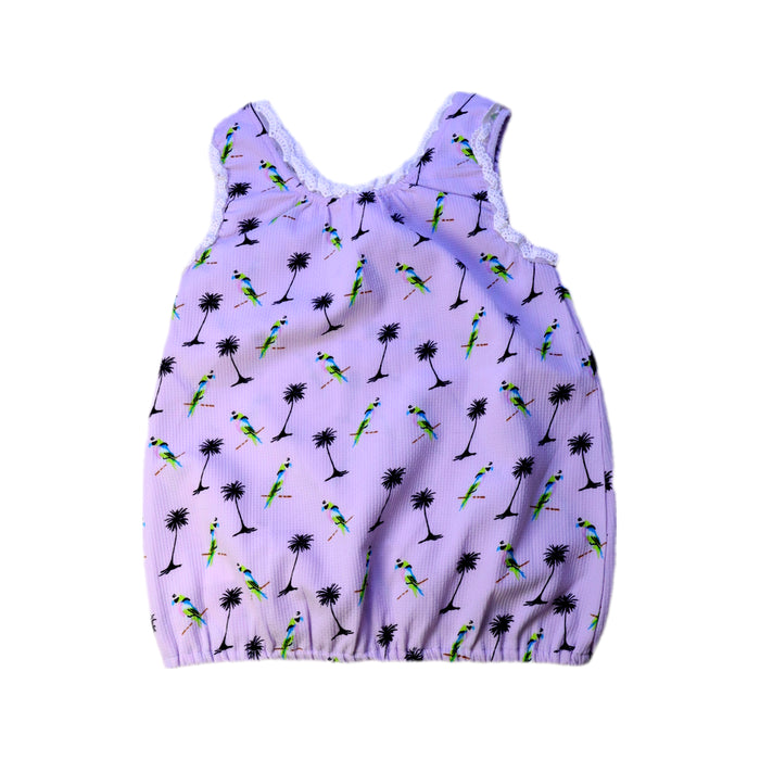 A Purple Sleeveless Tops from As Know As Ponpoko in size 5T for girl. (Back View)