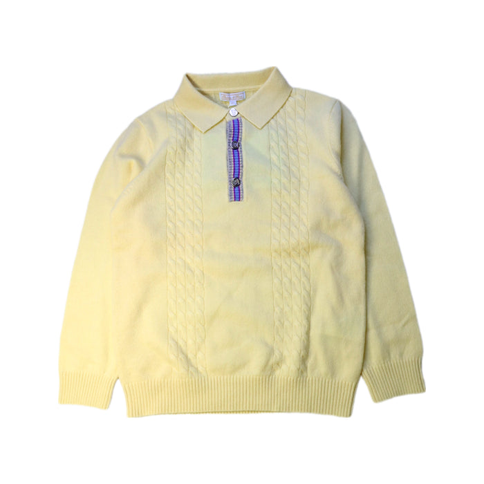A Yellow Long Sleeve Polos from Nicholas & Bears in size 8Y for boy. (Front View)