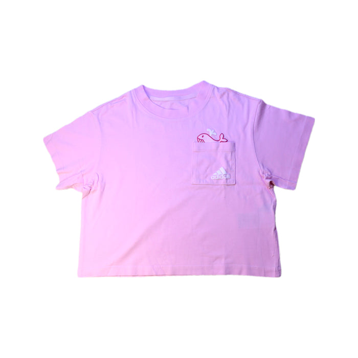 A Pink Short Sleeve T Shirts from Adidas in size 7Y for boy. (Front View)