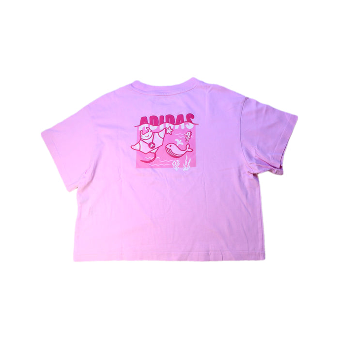 A Pink Short Sleeve T Shirts from Adidas in size 7Y for boy. (Back View)