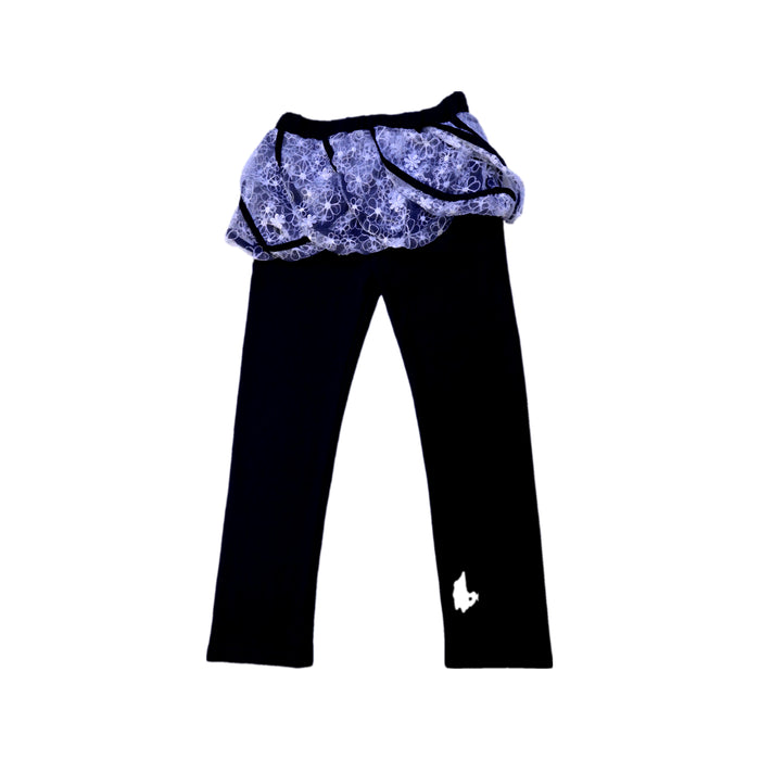 A Black Leggings from As Know As Ponpoko in size 7Y for girl. (Front View)
