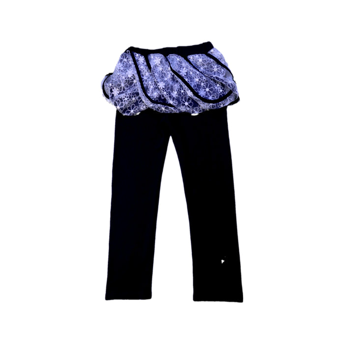 A Black Leggings from As Know As Ponpoko in size 7Y for girl. (Back View)