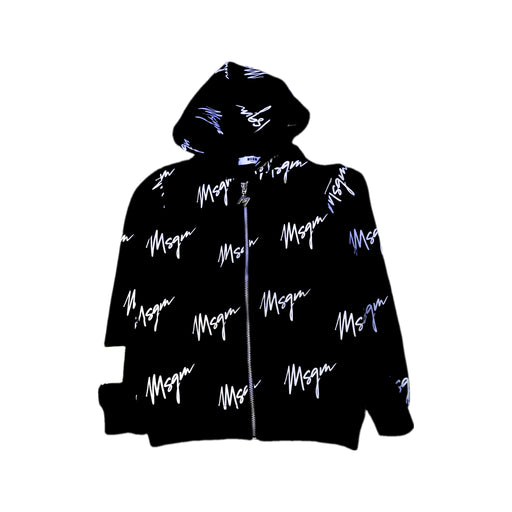A Black Hooded Sweatshirts from MSGM in size 8Y for boy. (Front View)