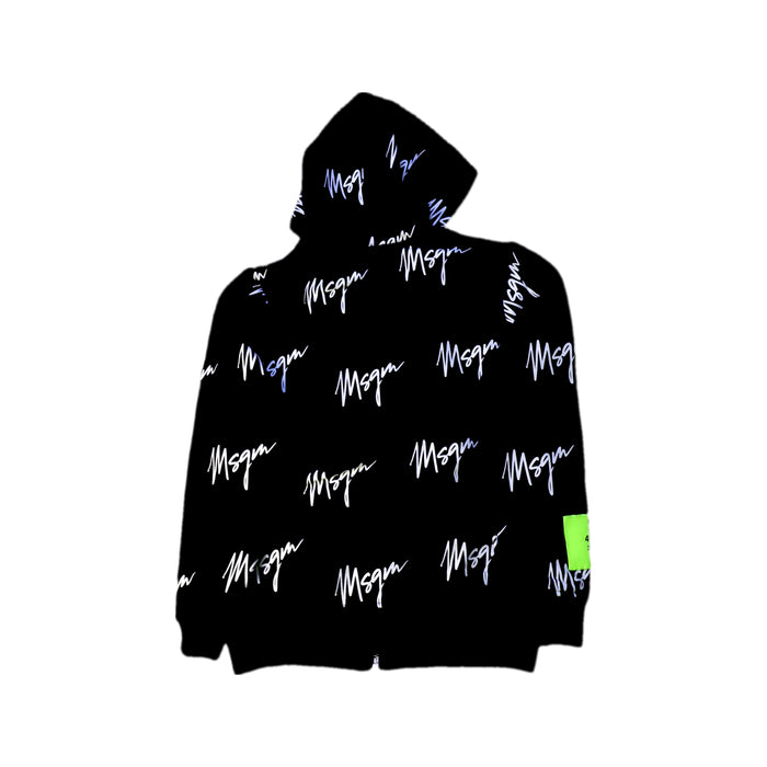A Black Hooded Sweatshirts from MSGM in size 8Y for boy. (Back View)