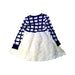 A Navy Long Sleeve Dresses from As Know As Ponpoko in size 5T for girl. (Back View)