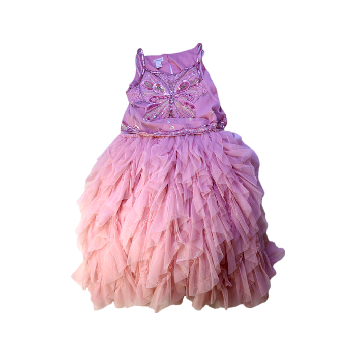 A Pink Sleeveless Dresses from Monsoon in size 8Y for girl. (Front View)