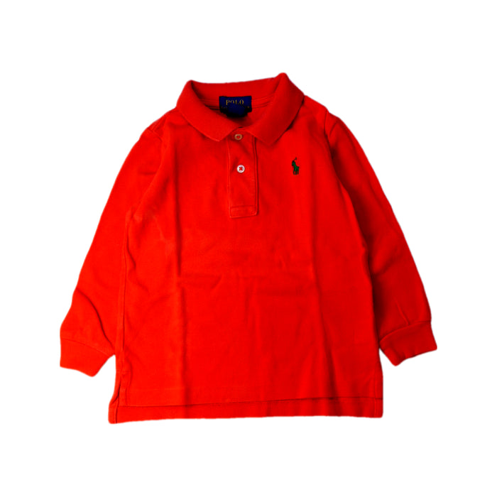 A Red Long Sleeve Polos from Polo Ralph Lauren in size 2T for boy. (Front View)