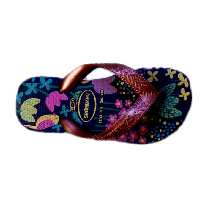 A Multicolour Flip Flops from Havaianas in size 4T for girl. (Front View)
