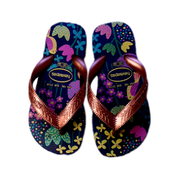 A Multicolour Flip Flops from Havaianas in size 4T for girl. (Back View)