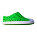 A Green Slip Ons from Native Shoes in size 4T for neutral. (Front View)