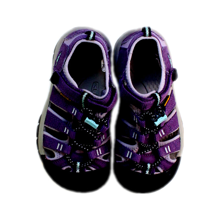 A Purple Sandals from Keen in size 6T for neutral. (Back View)