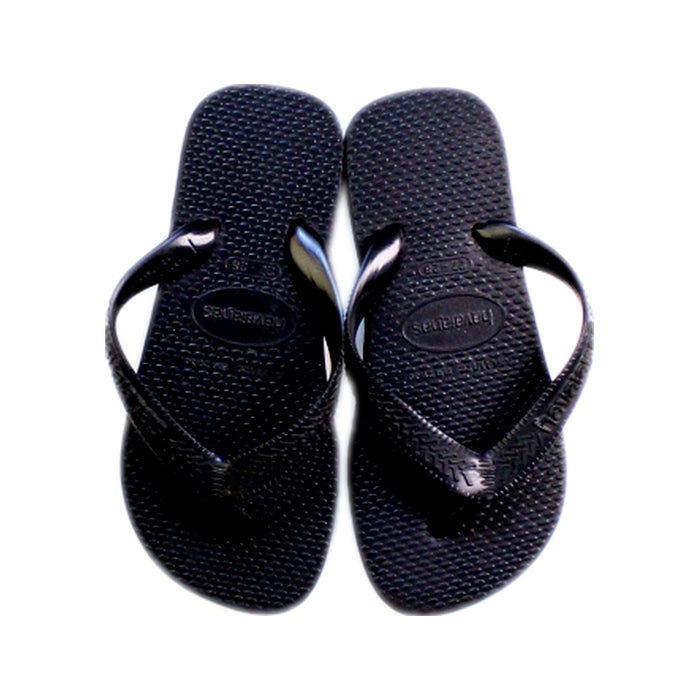 A Black Flip Flops from Havaianas in size 5T for neutral. (Back View)