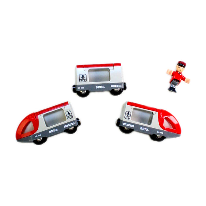 A Red Cars Trucks Trains & Remote Control from Brio in size 3T for boy. (Back View)
