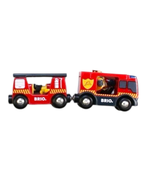 A Red Cars Trucks Trains & Remote Control from Brio in size 3T for boy. (Front View)
