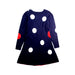 A Navy Long Sleeve Dresses from Jacadi in size 10Y for girl. (Front View)