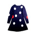 A Navy Long Sleeve Dresses from Jacadi in size 10Y for girl. (Back View)