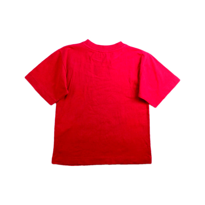 A Red Short Sleeve T Shirts from Moschino in size 4T for girl. (Back View)