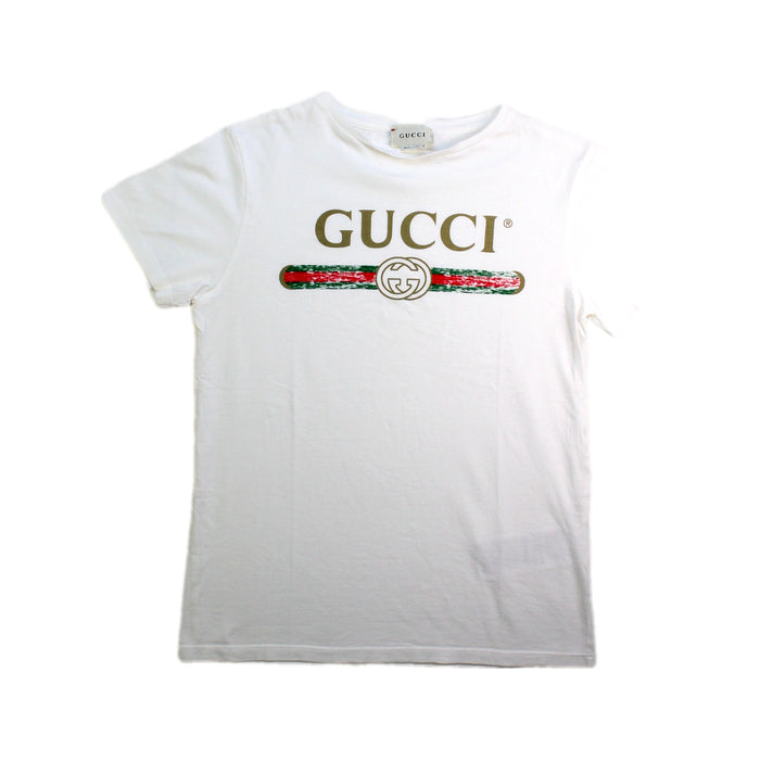 A White Short Sleeve T Shirts from Gucci in size 10Y for neutral. (Front View)