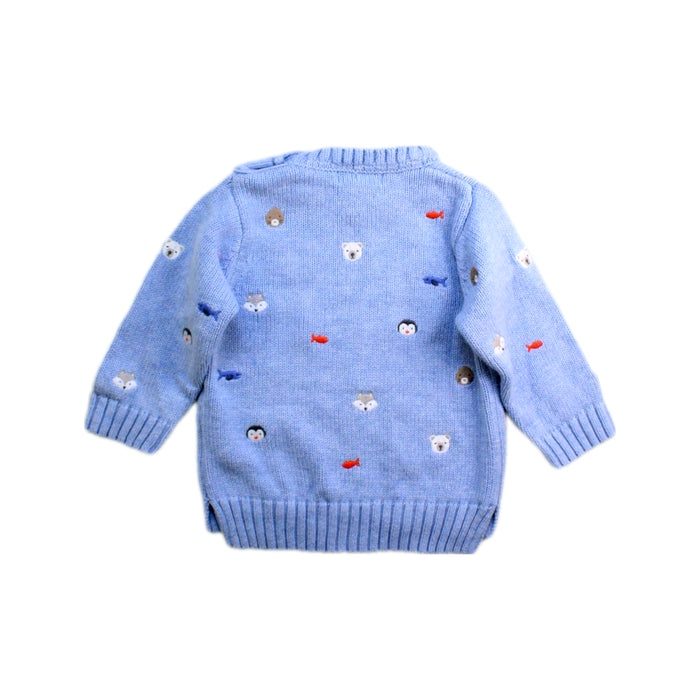 A Blue Knit Sweaters from purebaby in size 6-12M for boy. (Back View)