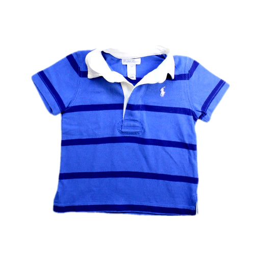 A Blue Short Sleeve Polos from Ralph Lauren in size 6-12M for boy. (Front View)