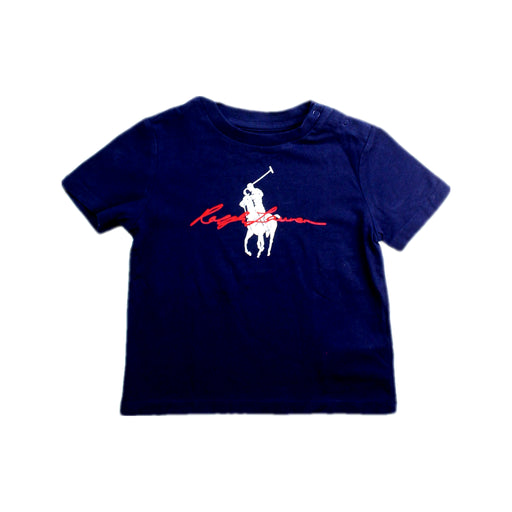 A Navy Short Sleeve T Shirts from Ralph Lauren in size 6-12M for boy. (Front View)